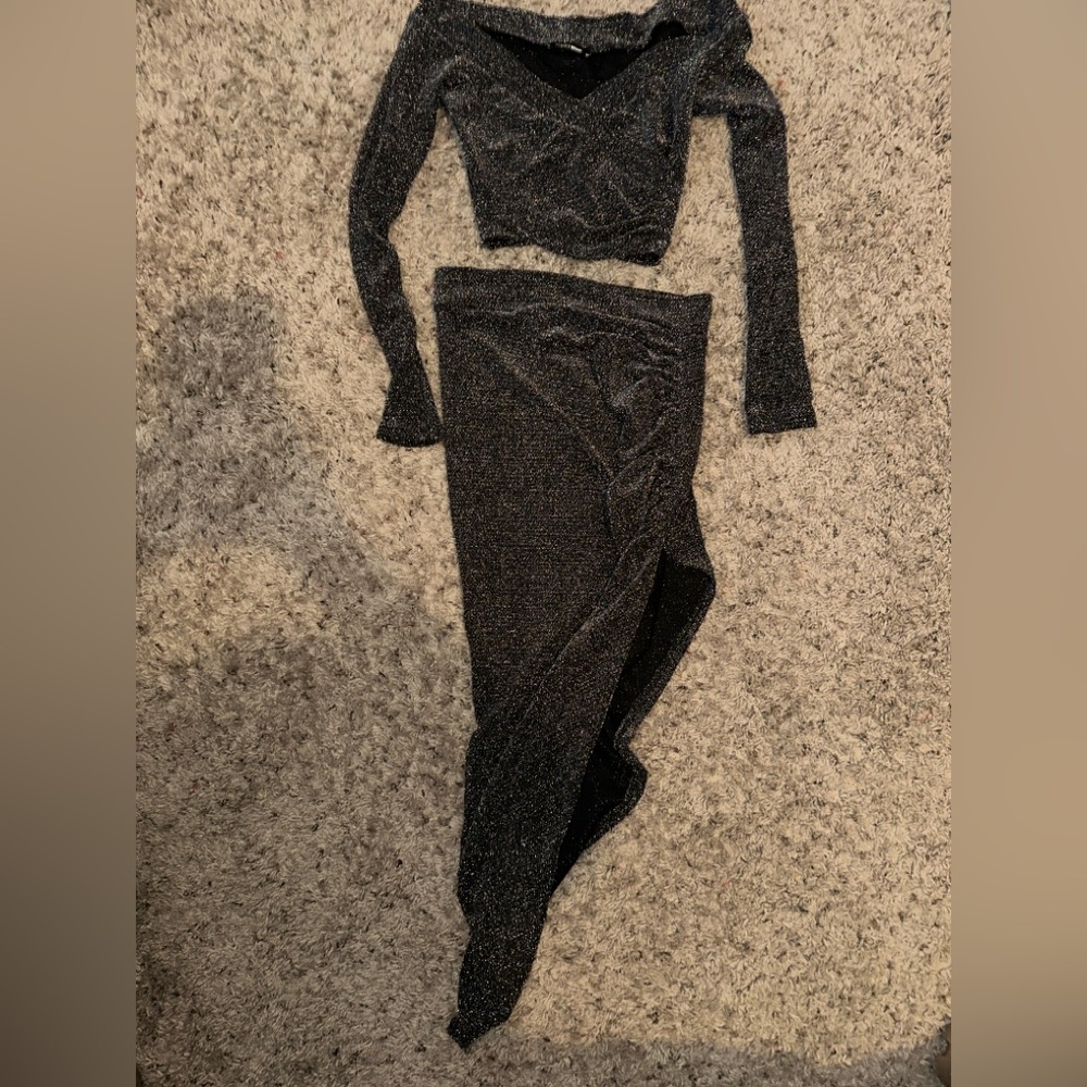 Fashion Nova Black Skirt Set